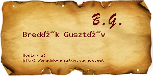 Bredák Gusztáv névjegykártya