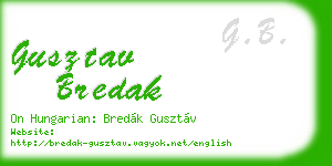 gusztav bredak business card